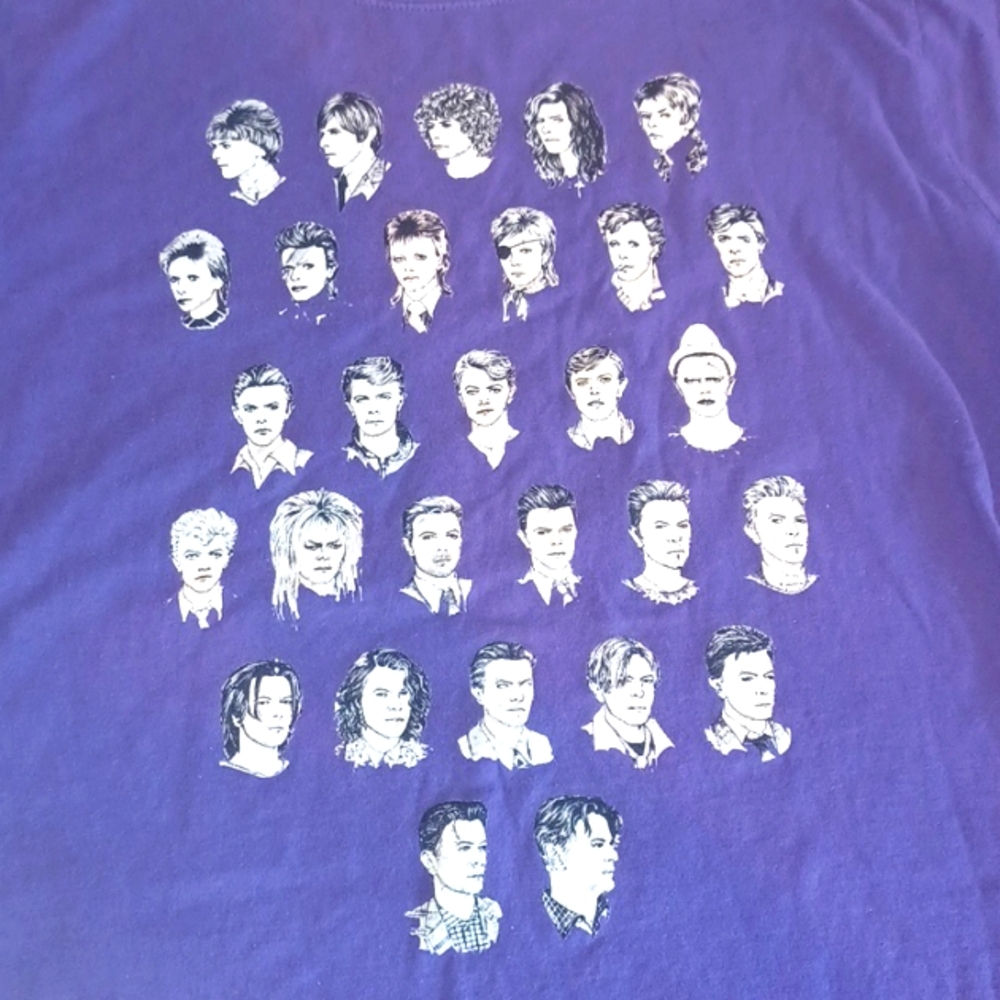 David Bowie character faces t shirt 5868